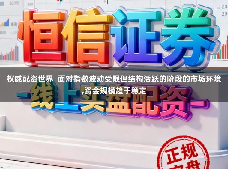 权威配资世界  面对指数波动受限但结构活跃的阶段的市场环境,资金规模趋于稳定